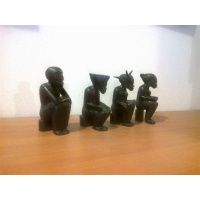 4 figury - heban  - Afryka Tanzania ok. 1950 r.