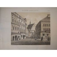 Album Lubelskie Ulica Złota z Kościołem Dominikanów Lerue 1857 r.