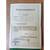 Kaufmannsgehilfenbrief - zezwolenie na handel - III Rzesza 1938 r.