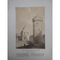 Lublin nad rzeką Bystrzycą - litografia - Orda Fajans 1880 r.