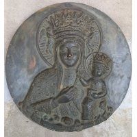 Matka Boska plakieta relief brąz ok. 1900r.