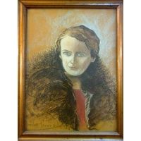 Portret kobiety - papier/pastele - Jarosław Kamiński ok. 1940 r.
