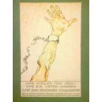Ulotka plakat propaganda - litografia barwna - Olaf Gulbransson - 1923 r.