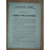 Zjednoczenie Ludowe ODEZWA do Ludu Polskiego 1917 r.